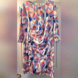 Amazon Essentials Multicolor Geometric Long Sleeve Dress